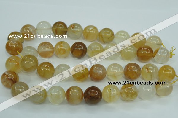 CYC108 15.5 inches 20mm round yellow crystal quartz beads