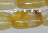 CYC11 15.5 inches 20*35mm rectangle yellow crystal quartz beads