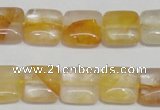 CYC12 15.5 inches 14*14mm square yellow crystal quartz beads