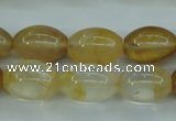 CYC120 15.5 inches 12*16mm rice yellow crystal quartz beads