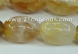 CYC125 15.5 inches 18*25mm rice yellow crystal quartz beads