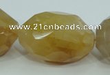 CYC130 15.5 inches 26*38mm faceted nuggets yellow crystal quartz beads