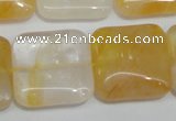 CYC14 15.5 inches 25*25mm square yellow crystal quartz beads