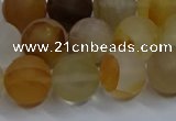 CYC143 15.5 inches 10mm round matte yellow quartz beads wholesale