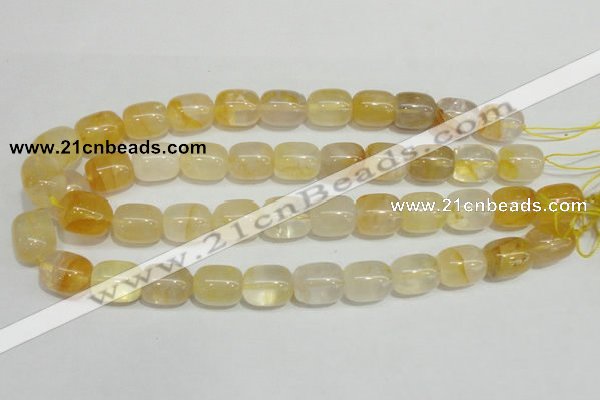 CYC15 15.5 inches 14*17mm drum yellow crystal quartz beads