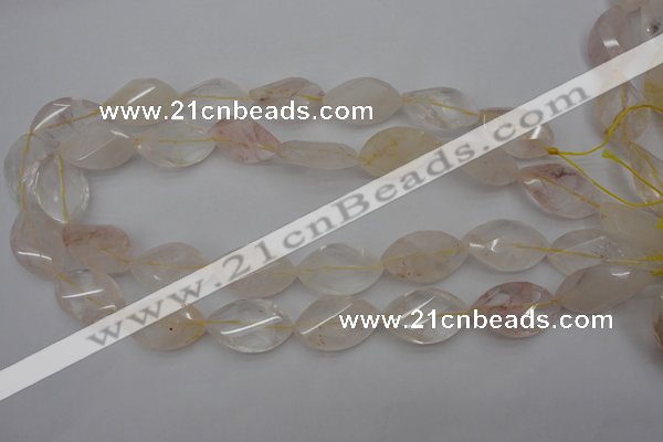 CYC201 15.5 inches 15*25mm twisted & faceted marquise yellow quartz beads