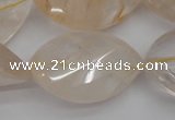 CYC205 15.5 inches 22*32mm twisted & faceted teardrop yellow quartz beads