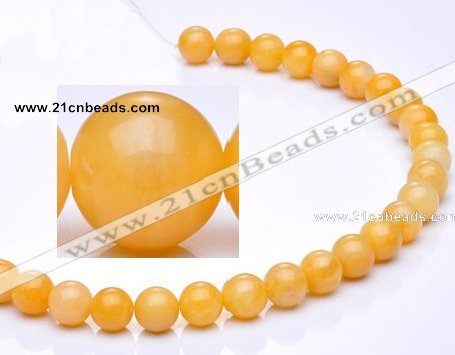 CYJ01 16 inches 4mm round yellow jade gemstone beads Wholesale