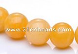 CYJ06 14mm round 16 inches yellow jade gemstone beads Wholesale