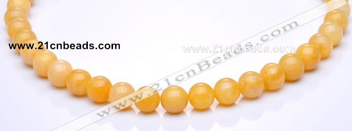CYJ06 14mm round 16 inches yellow jade gemstone beads Wholesale