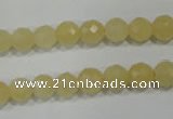 CYJ152 15.5 inches 8mm faceted round yellow jade beads wholesale