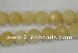 CYJ153 15.5 inches 10mm faceted round yellow jade beads wholesale