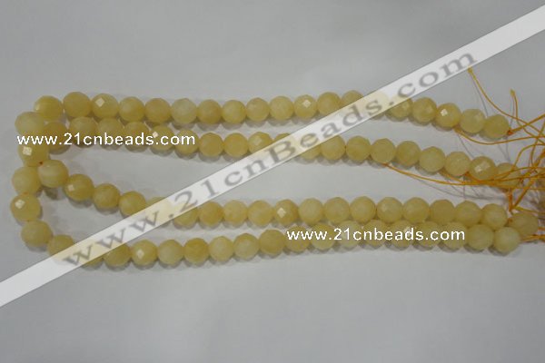 CYJ153 15.5 inches 10mm faceted round yellow jade beads wholesale