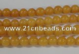 CYJ158 15.5 inches 4mm round yellow jade beads wholesale