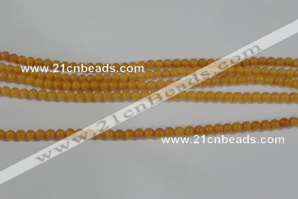 CYJ158 15.5 inches 4mm round yellow jade beads wholesale