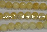 CYJ161 15.5 inches 8mm round yellow jade beads wholesale