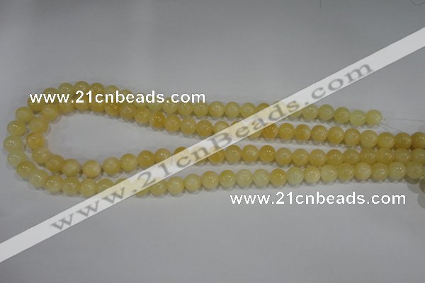 CYJ161 15.5 inches 8mm round yellow jade beads wholesale