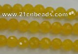 CYJ201 15.5 inches 6mm faceted round yellow jade beads wholesale