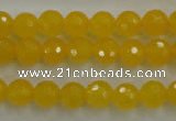 CYJ202 15.5 inches 8mm faceted round yellow jade beads wholesale