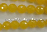 CYJ203 15.5 inches 10mm faceted round yellow jade beads wholesale