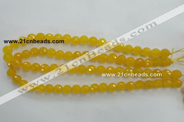 CYJ203 15.5 inches 10mm faceted round yellow jade beads wholesale