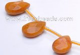 CYJ24 9*13mm faceted teardrop yellow jade beads Wholesale