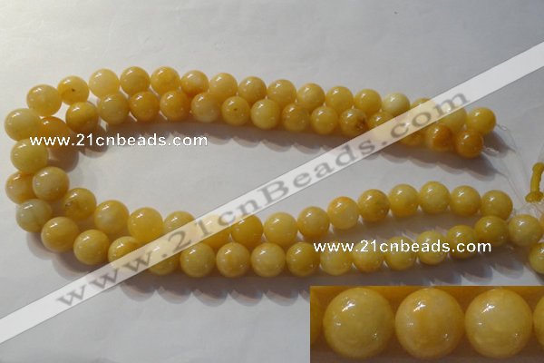 CYJ254 15.5 inches 12mm round yellow jade beads wholesale