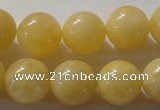 CYJ255 15.5 inches 14mm round yellow jade beads wholesale