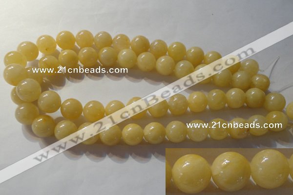 CYJ255 15.5 inches 14mm round yellow jade beads wholesale