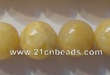 CYJ257 15.5 inches 18mm round yellow jade beads wholesale