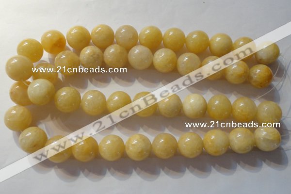 CYJ257 15.5 inches 18mm round yellow jade beads wholesale