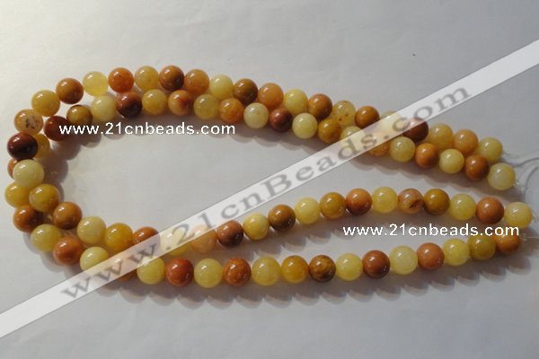 CYJ263 15.5 inches 10mm round mixed color yellow jade beads wholesale