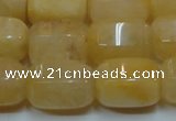 CYJ270 15.5 inches 10*14mm faceted tube yellow jade gemstone beads