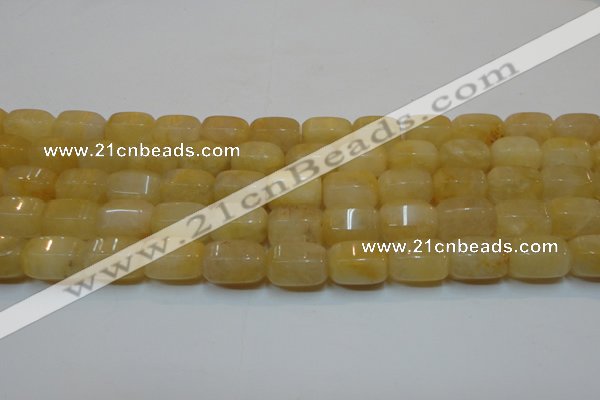 CYJ270 15.5 inches 10*14mm faceted tube yellow jade gemstone beads