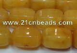 CYJ271 15.5 inches 10*14mm faceted tube yellow jade gemstone beads