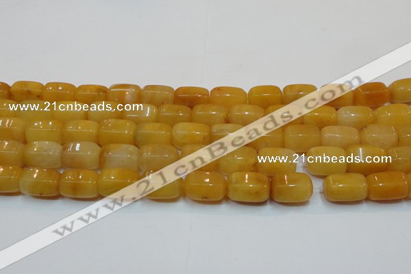 CYJ271 15.5 inches 10*14mm faceted tube yellow jade gemstone beads