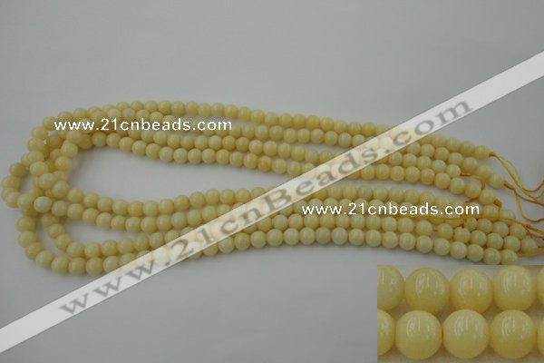 CYJ301 15.5 inches 6mm round yellow jade beads wholesale