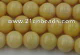 CYJ302 15.5 inches 8mm round yellow jade beads wholesale