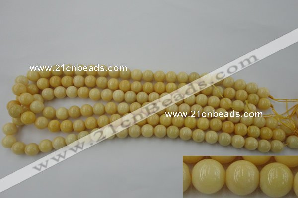 CYJ302 15.5 inches 8mm round yellow jade beads wholesale