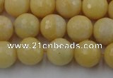 CYJ312 15.5 inches 8mm faceted round yellow jade beads wholesale