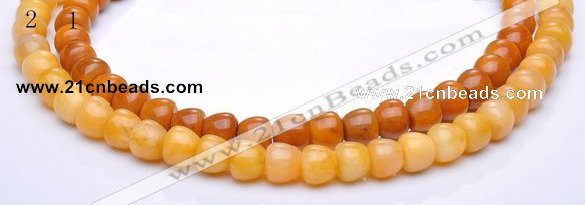 CYJ32 8*8mm bread shape yellow jade gemstone beads Wholesale