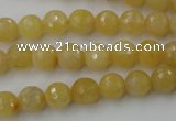 CYJ321 15.5 inches 8mm faceted round yellow jade beads wholesale