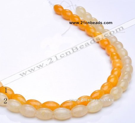 CYJ33 16 inches 8*12mm rice yellow jade gemstone beads Wholesale