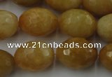 CYJ335 15.5 inches 16*20mm faceted rice yellow jade beads wholesale