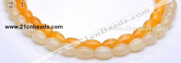 CYJ34 16 inch 10*14mm rice yellow jade gemstone beads Wholesale