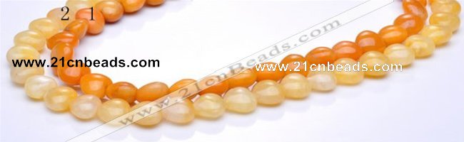 CYJ39 16 inch 20*20mm heart yellow jade gemstone beads Wholesale