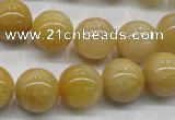 CYJ401 15.5 inches 6mm round yellow jade gemstone beads