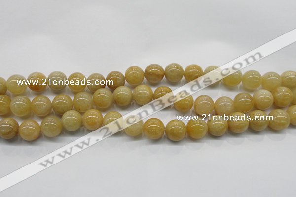 CYJ402 15.5 inches 8mm round yellow jade gemstone beads