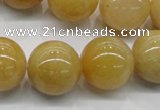 CYJ404 15.5 inches 12mm round yellow jade gemstone beads