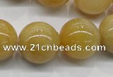 CYJ405 15.5 inches 14mm round yellow jade gemstone beads